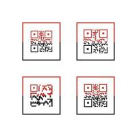 icona del codice QR - illustrazioni di elementi di identificazione, segno di vettore