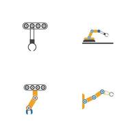 disegno dell'illustrazione delle icone vettoriali del braccio del robot meccanico industriale