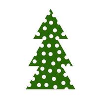 albero di natale astratto verde con pois bianchi. vettore