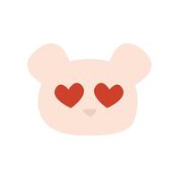 vettore amore mouse con occhi a forma di cuore