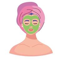 donna con maschera di bellezza vettore