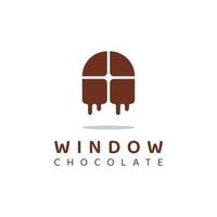 modello di logo della finestra di cioccolato dolce vettore