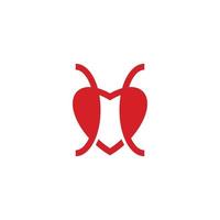 design rosso amore o cuore formica logo vettore