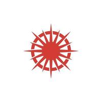 disegno del logo del sole rosso vettore