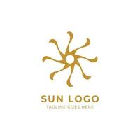 design del logo del sole dorato di lusso vettore