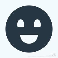 icona emoticon felice - stile glifo vettore
