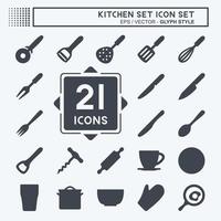 set di icone set da cucina - illustrazione semplice, tratto modificabile vettore