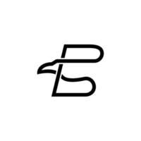 lettera b logo della linea dell'aquila vettore