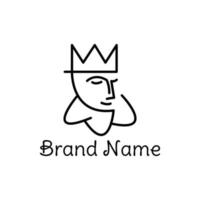 design del logo della linea del re reale vettore
