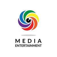 logo colorato di eye media vettore