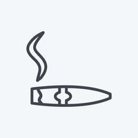 icona di sigaro acceso in stile linea alla moda isolato su sfondo blu morbido vettore