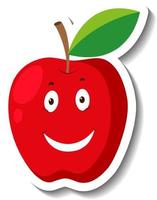 mela rossa con la faccia in stile cartone animato vettore
