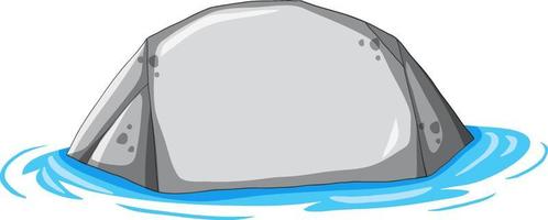 pietra isolata nell'acqua in stile cartone animato vettore