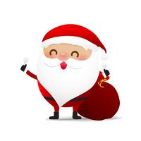 Happy Christmas character Babbo Natale cartoon 001 vettore