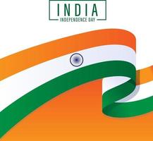 poster del giorno dell'indipendenza dell'india con bandiera d'onda vettore