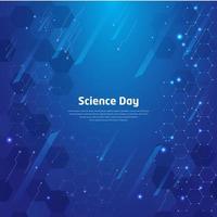felice sfondo della giornata nazionale della scienza con elemento moderno, geometrico, tecnologico, scientifico e innovativo. illustrazione vettoriale della giornata della scienza