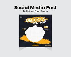 delizioso, menu speciale modello di post sui social media post social modificabile, banner vettore