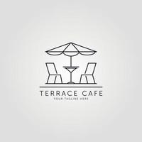 terrazza icona linea arte logo vettoriale illustrazione minimalista design