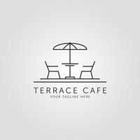 terrazza icona linea arte logo vettoriale illustrazione minimalista design