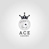 design del logo del club di poker per attività di casinò, giochi d'azzardo, giochi di carte, speculazioni, ecc vettore