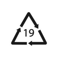 codice riciclo batterie alcaline 19 . illustrazione vettoriale