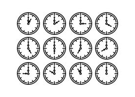 icone della linea dell'orologio sveglia e orologio smartwatch 24 ore vettore