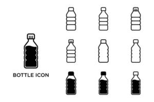 icona bottiglia set modello di progettazione vettoriale