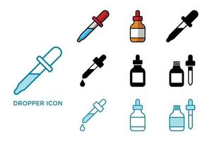 modello di disegno vettoriale per set di icone contagocce