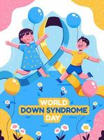 poster della giornata mondiale della sindrome di down vettore