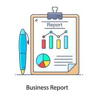vettore di contorno piatto di rapporto aziendale, rapporto sulle attività e sulle circostanze
