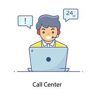 stile vettoriale modificabile dell'icona del call center