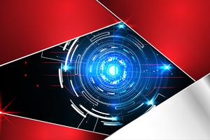 tecnologia astratta sfondo concetto cerchio circuito digitale metallo rosso hi tech design futuro