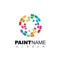 modello di progettazione logo pittura a colori isolare su sfondo bianco vettore