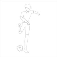 illustrazione del profilo del personaggio di calcio su sfondo bianco. vettore