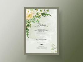 carta di invito a nozze verde eucalipto vettore