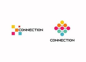 vettore di logo della tecnologia di connessione minimalista