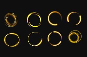 simbolo di infinito oro bagliore o cerchi con scintillii vettore