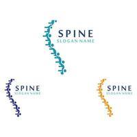 concetto di design del logo per la cura chiropratica della colonna vertebrale, modello di logo della spina dorsale vettore