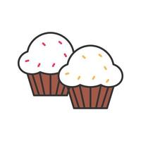 icona del colore dei cupcakes. muffin. illustrazione vettoriale isolata