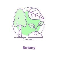 icona del concetto di botanica. illustrazione della linea sottile dell'idea della scienza. biologia vegetale. betulla, foglia, germoglio. disegno di contorno isolato vettoriale
