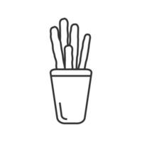 icona lineare grissini. grissini. illustrazione al tratto sottile. bastoncini salati. simbolo di contorno. disegno di contorno isolato vettoriale