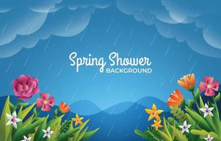 sfondo di doccia di fiori di primavera vettore