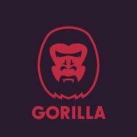 elemento di logo vettoriale testa di gorilla