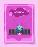 tecnologia del data center per modelli di banner, volantini, libri e copertine di riviste vettore