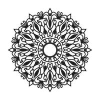 motivo circolare a forma di mandala per la decorazione del tatuaggio henné mehndi. ornamento decorativo in stile etnico orientale. pagina del libro da colorare. vettore