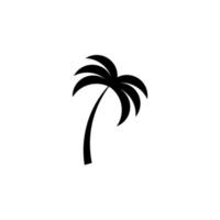 palma, cocco, albero, isola, spiaggia solida icona, vettore, illustrazione, modello logo. adatto a molti scopi. vettore