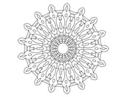 mandala in bianco e nero, tatuaggio, pagina da colorare, cerchio, ornamenti, vettore