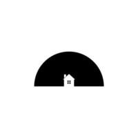 design creativo semplice del logo della casa. isolato in nero. illustrazione vettoriale.