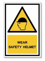 simbolo indossare casco di sicurezza isolare su sfondo bianco, illustrazione vettoriale eps.10