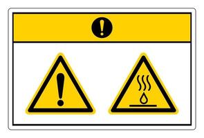 Attenzione i liquidi caldi bruciano il simbolo del pericolo di ustione su sfondo bianco vettore